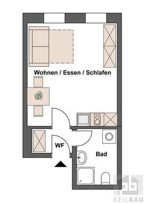 Grundrissplan W3 / 3. OG rechts