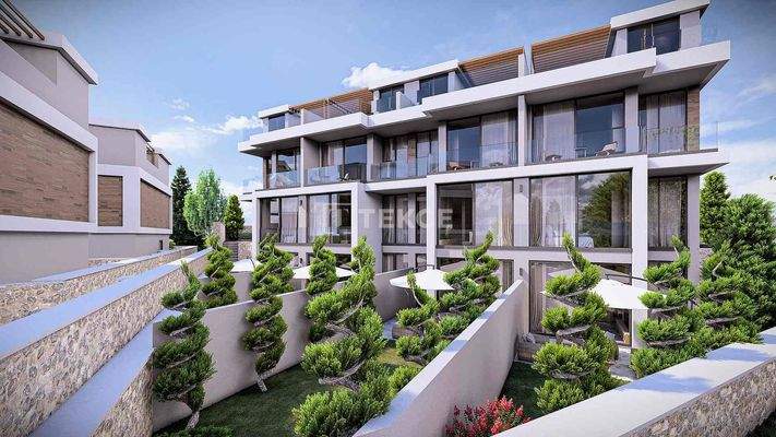 Villa with Pool in a Sea View Complex in Antalya Kalkan