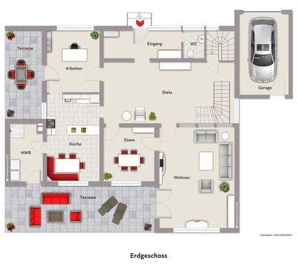 mit Beispielmöblierung