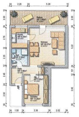 Durchdachter Grundriss