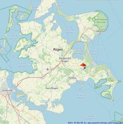 Lage auf der Insel Rügen