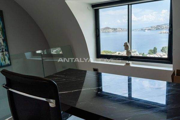 Marina and Sea View House in Bodrum with Pool