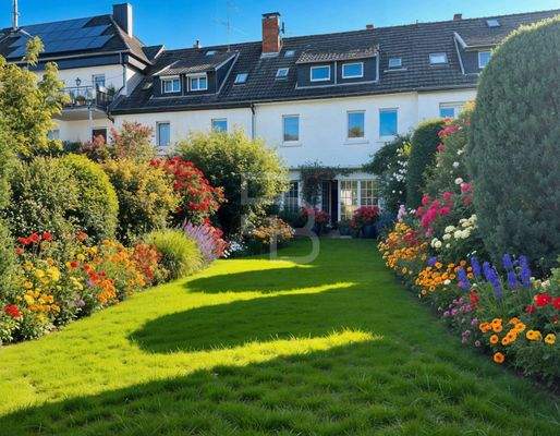 Rückansicht aus dem Garten  - (KI generiert)