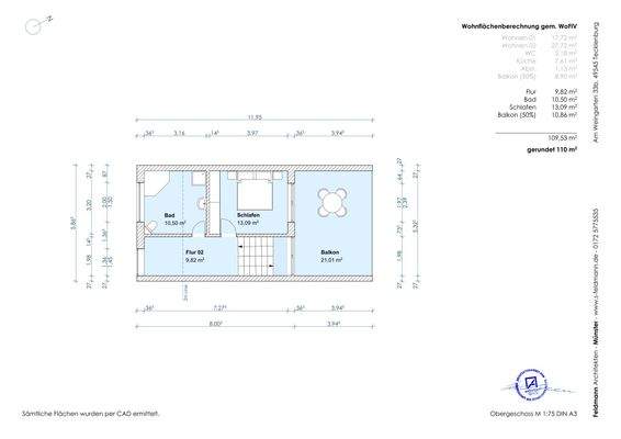 bemaßter Grundriss DG