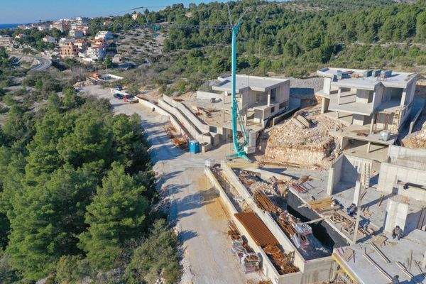 Bauzustand der Villen im Januar 2024