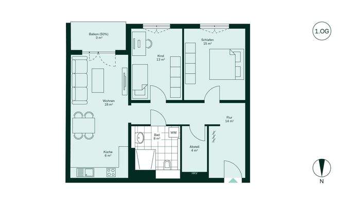 Komfortabler Grundriss