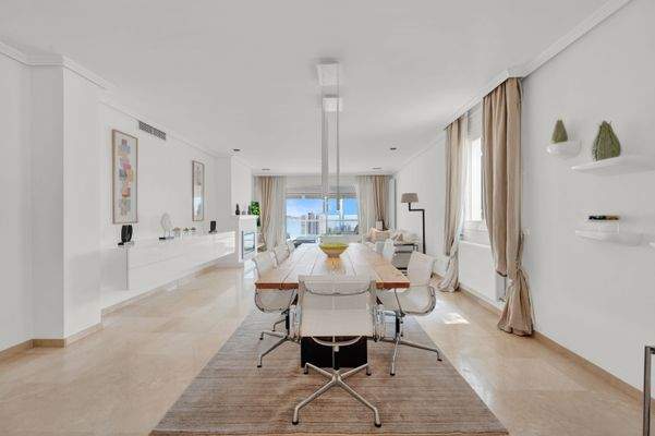 Dining area in apartment in Cas Català