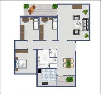 WE 10 - Grundriss bunt