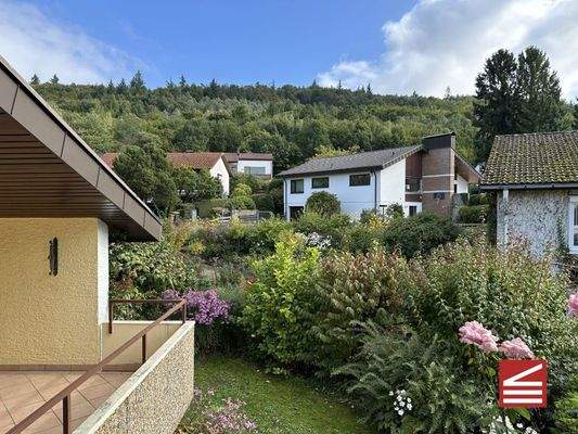 Blick aus dem hinteren Wohnzimmerfenster