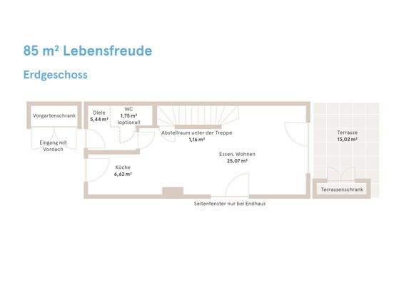 012_Grundriss Erdgeschoss 85 m_ Lebensfreude