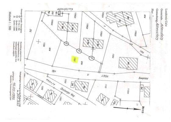amtlicher Lageplan Amselweg, Flst. 1097, Altensteig