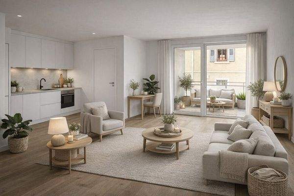 Wohnung 6 Wohnzimmer  Einrichtungsbeispiel 