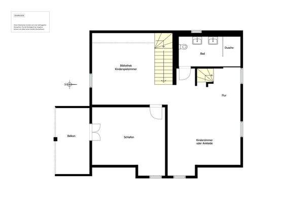 Floor plan of the upper floor