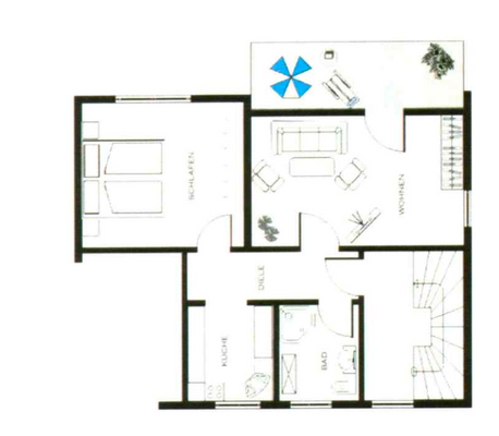 Grundriss 1. OG Wohnung 1