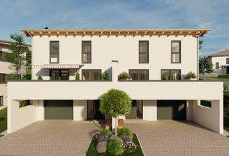 Doppelhaus 3-8 Regen_Ansicht 1