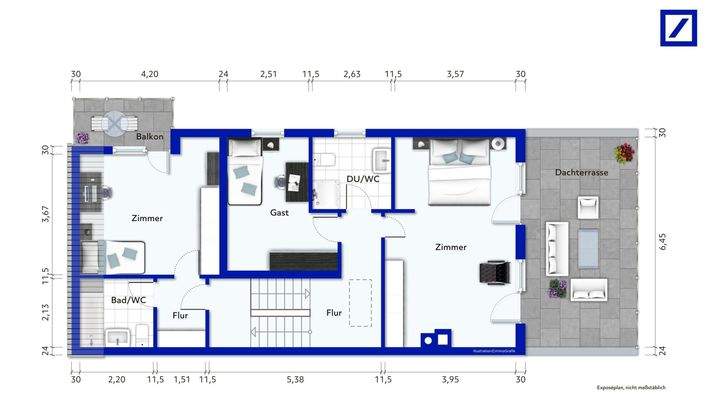 Grundriss 1.+ 2. Obergeschoss