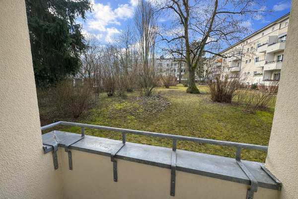 Ausblick in den grünen Gemeinschaftsgarten