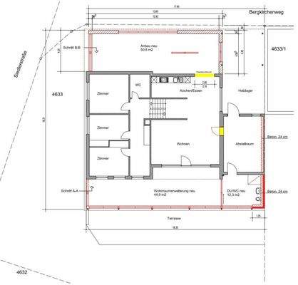Wohngeschoss mit Sonnenterrasse