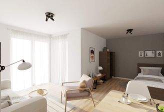 Visualisierung des Wohnzimmers der Eigentumswohnung