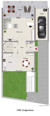 Grundriss EG visualisiert 1490
