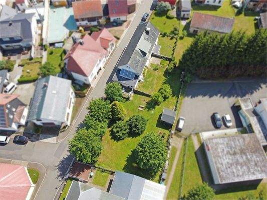 Vogelperspektive auf das Grundstück