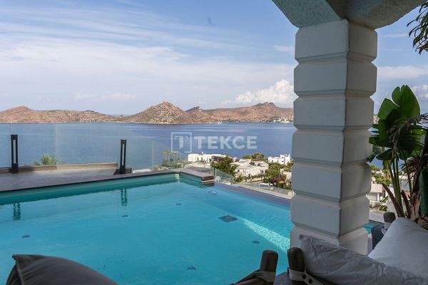 Marina and Sea View Villa in Bodrum with a Private Pool
