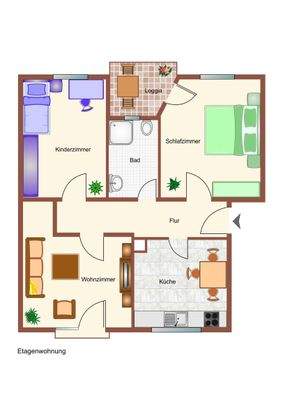 Immogrundriss Etagenwohnung