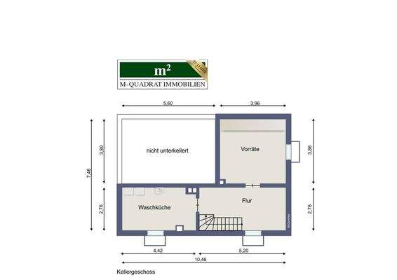 Grundriss Kellergeschoss optimiert u. bemaßt