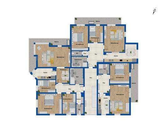 Grundriss OG Hnr. 19 und 21