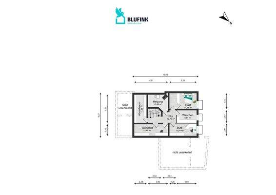 Grundrisszeichnungen UG, bemaßt – Mozartstr 7JPG