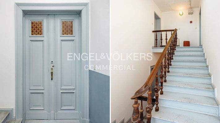 Wohnungstür und treppenhaus