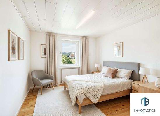 Schlafzimmer EG -  gestaged (KI generiert)