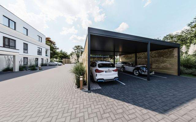 Visualisierungsbeispiel Carport-Stellplätze