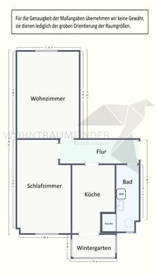 Grundriss 2 Raum Whg. Z33-2.OG links