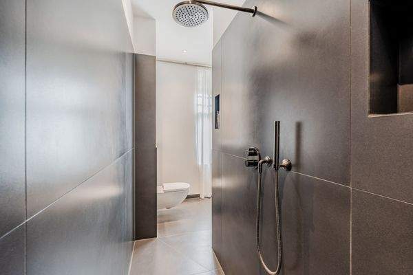 Luxury bathroom with freestanding bathtub