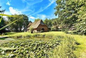 Seitenansicht Teichanlage & Haupthaus