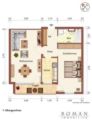 Grundriss mit Möblierungsvorschlag