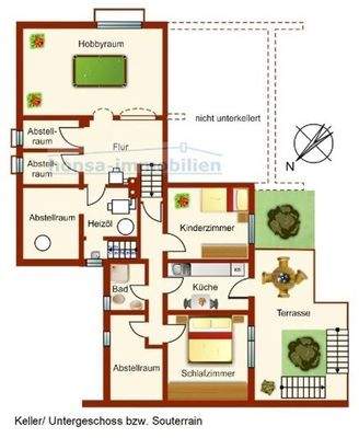 Grundriss Keller bzw. Souterrain