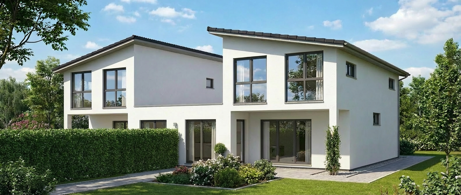 Hausansicht Garten Beispiel