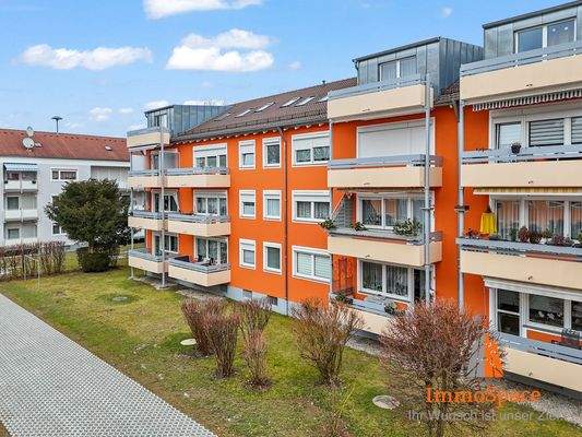 Blick auf die Wohnanlage