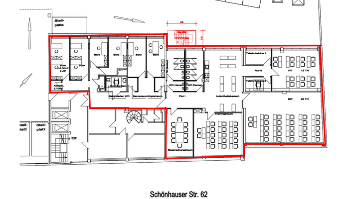 S62, Lageplan 1.OG 