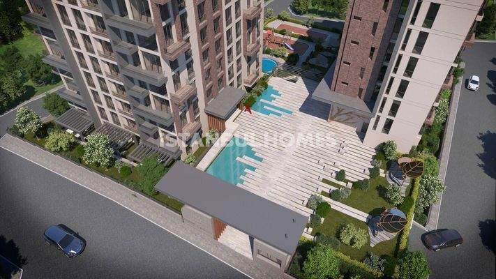 Apartments in a Complex with Forest View in Istanbul Kagithane
