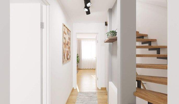 Heller und freundlicher Flur im Obergeschoss