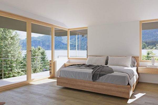 Visualisierung - Schlafzimmer mit Seeblick 