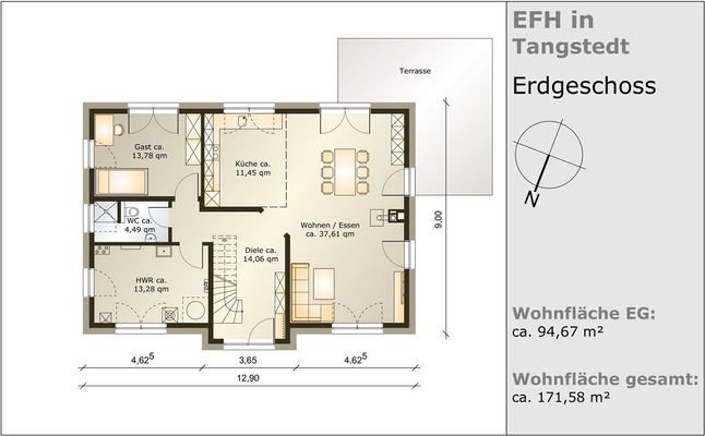 Landhaus Grundriss EG