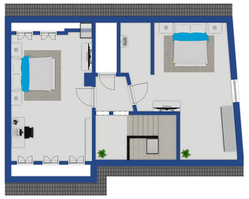 Dachgeschoss mit 2 Schlafzimmern