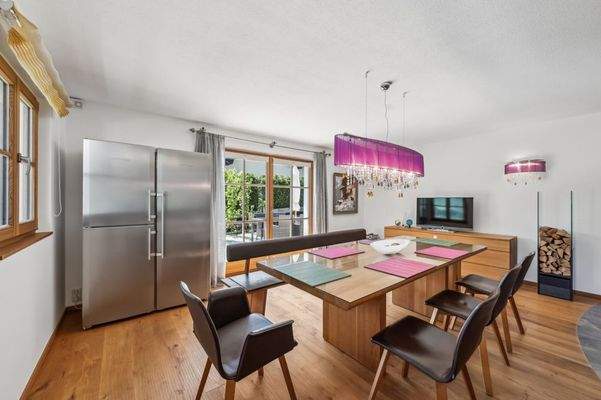 Der geräumige Essbereich 