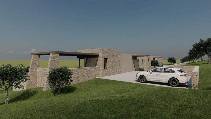 Kreta, Litsarda: Ruhiges Grundstück mit Baugenehmigung und atemberaubender Aussicht auf die Landschaft zu verkaufen
