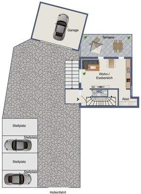 Erdgeschoss Reiheneckhaus