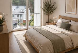 Schlafzimmer WE 42 - virtuell möbliert (KI)